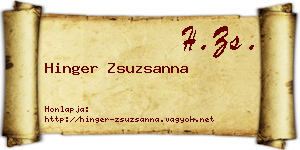 Hinger Zsuzsanna névjegykártya